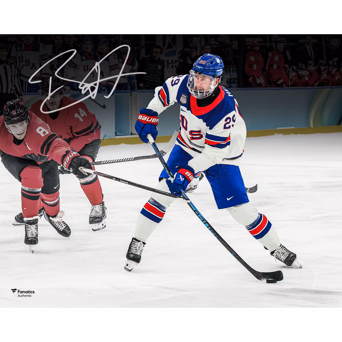 Brock Nelson Team USA Autographed 16" x 20" 2026 Winter Olympics Gold Medal Winner Photograph