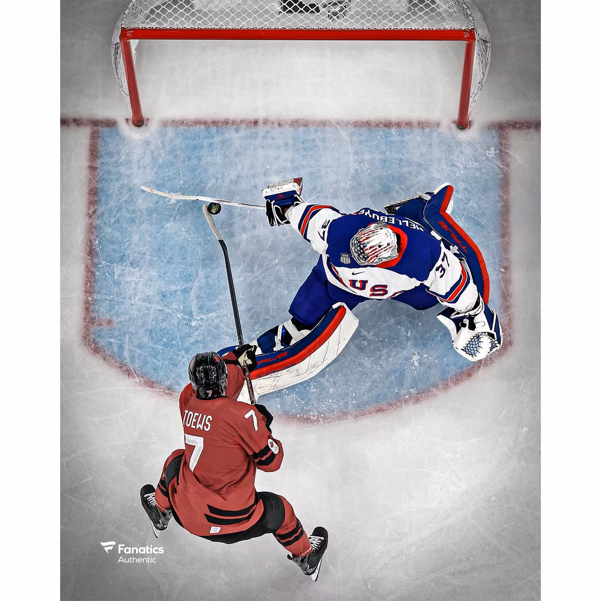 Connor Hellebuyck Team USA Unsigned 8" x 10" 2026 Winter Olympics Gold Medal Game Save Photograph 1 Connor Hellebuyck Team USA Unsigned 8" x 10" 2026 Winter Olympics Gold Medal Game Save Photograph