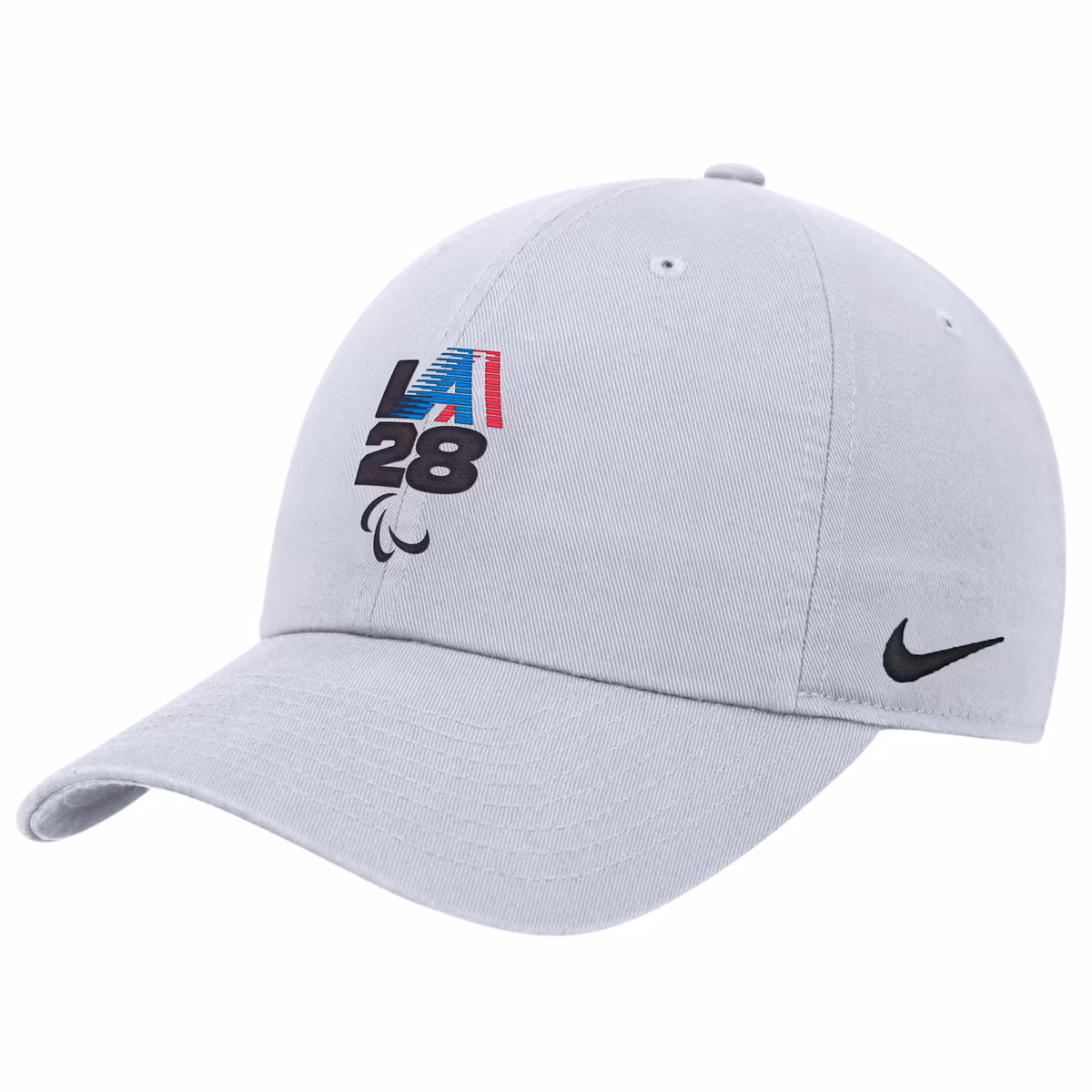 Youth Nike White LA28 Summer Paralympics Retro Stripes Club Adjustable Hat
