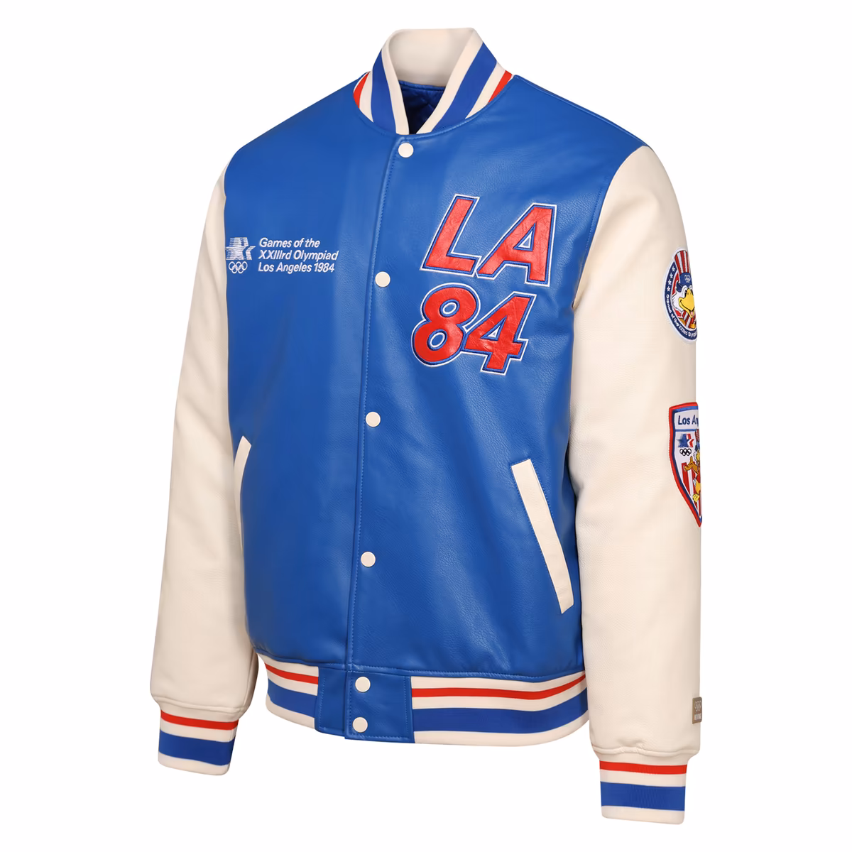 Men's Outerstuff Royal/Cream Los Angeles 1984 Summer Olympics Varsity Full-Snap Jacket 2 Men's Outerstuff Royal/Cream Los Angeles 1984 Summer Olympics Varsity Full-Snap Jacket