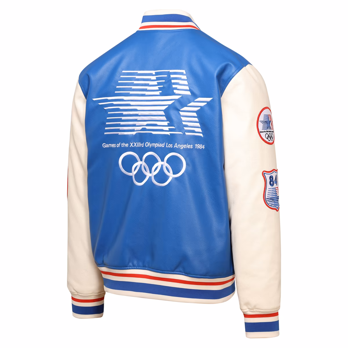 Men's Outerstuff Royal/Cream Los Angeles 1984 Summer Olympics Varsity Full-Snap Jacket 3 Men's Outerstuff Royal/Cream Los Angeles 1984 Summer Olympics Varsity Full-Snap Jacket