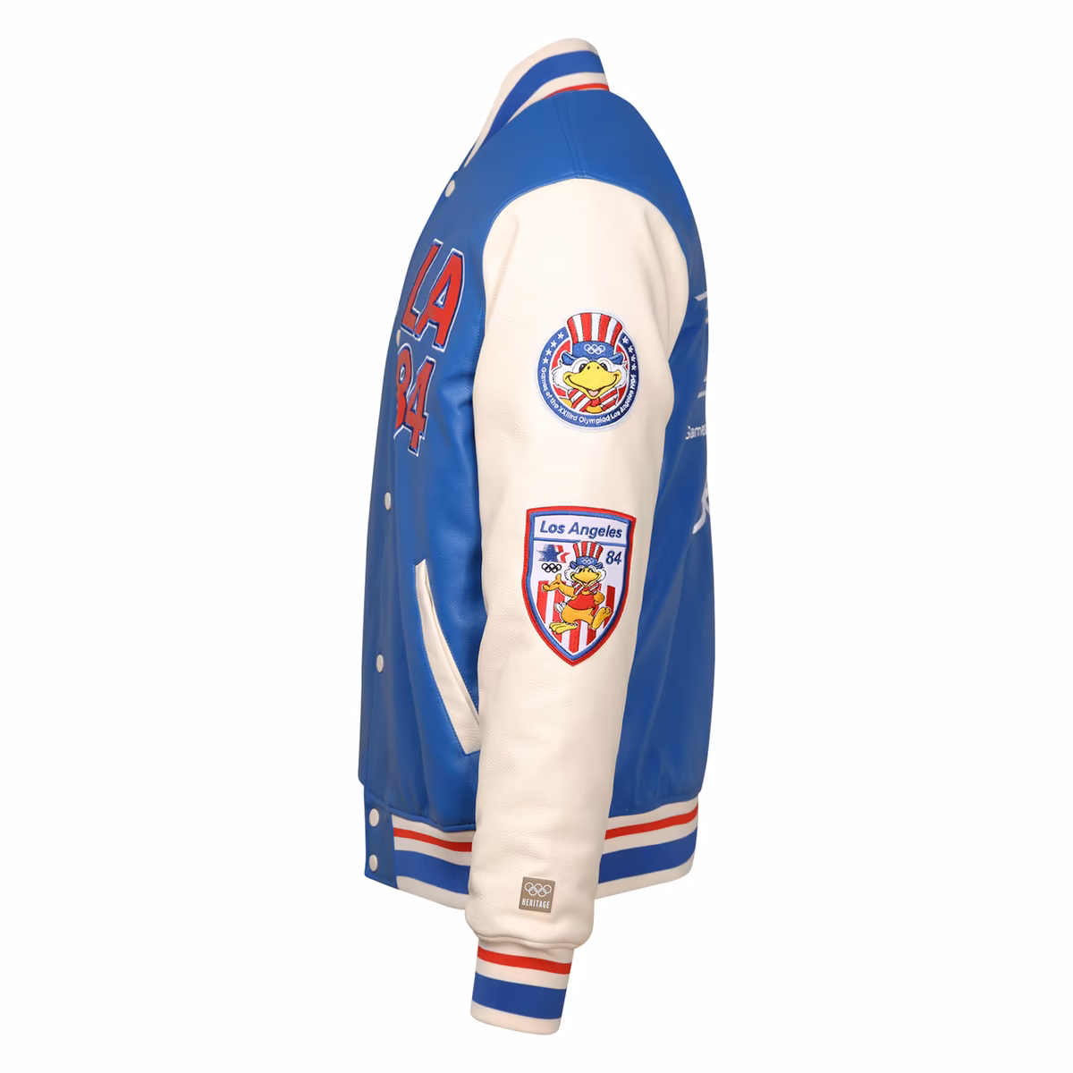 Men's Outerstuff Royal/Cream Los Angeles 1984 Summer Olympics Varsity Full-Snap Jacket 4 Men's Outerstuff Royal/Cream Los Angeles 1984 Summer Olympics Varsity Full-Snap Jacket