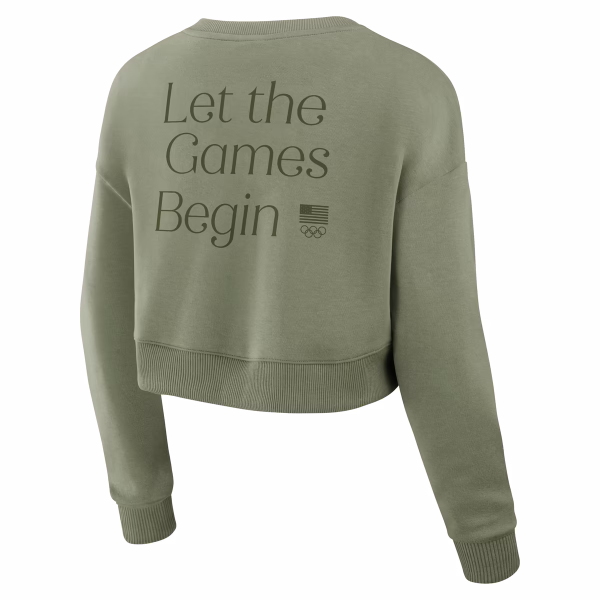 Women's Fanatics Olive Team USA Studio Tri-Blend Cropped Pullover Sweatshirt 3 Women's Fanatics Olive Team USA Studio Tri-Blend Cropped Pullover Sweatshirt