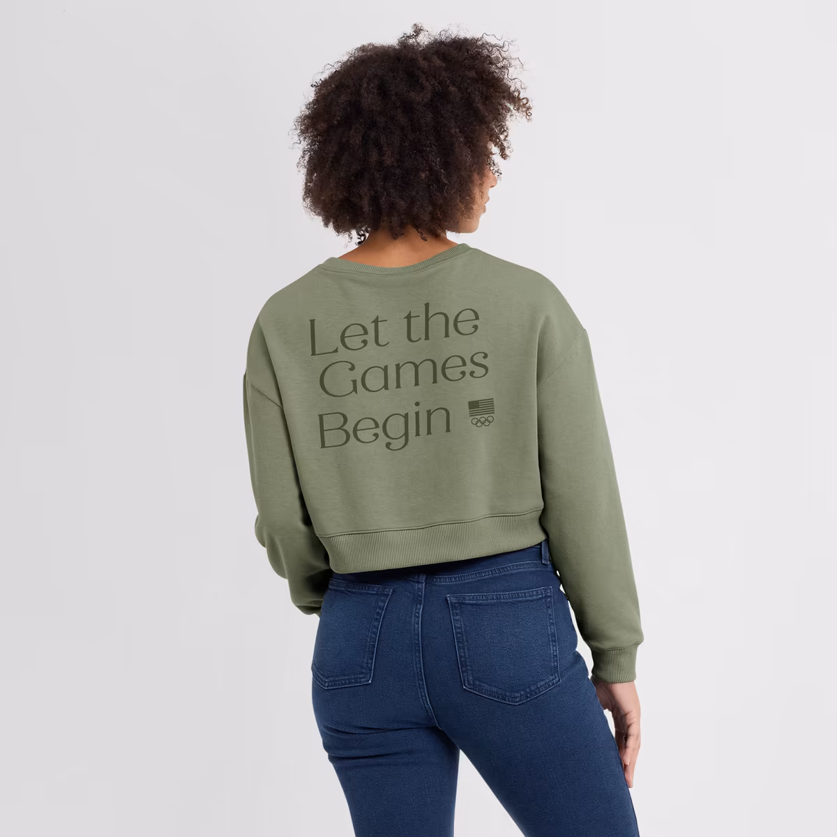 Women's Fanatics Olive Team USA Studio Tri-Blend Cropped Pullover Sweatshirt 5 Women's Fanatics Olive Team USA Studio Tri-Blend Cropped Pullover Sweatshirt