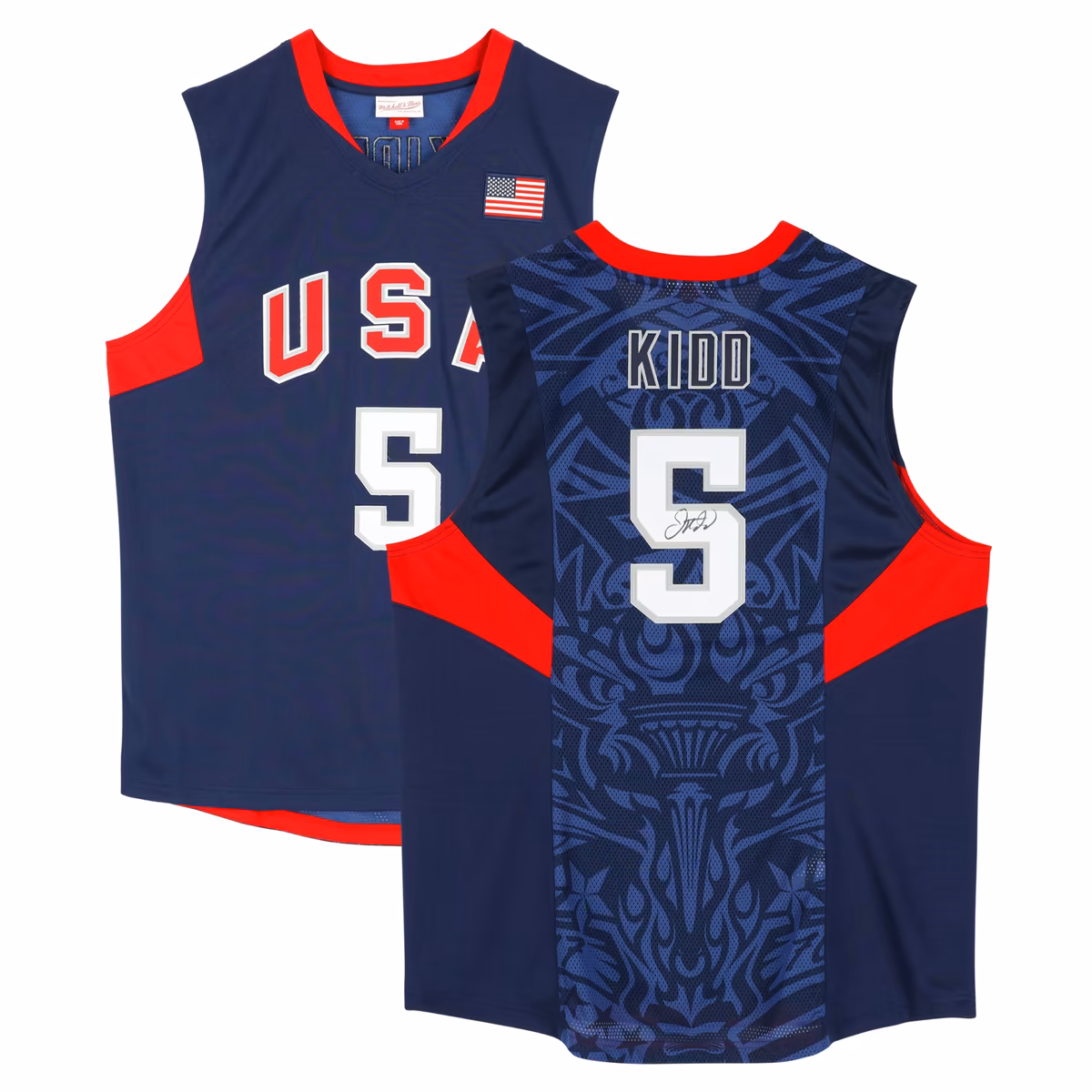 Jason Kidd USA Basketball Autographed Navy Mitchell & Ness 2008 Authentic Jersey