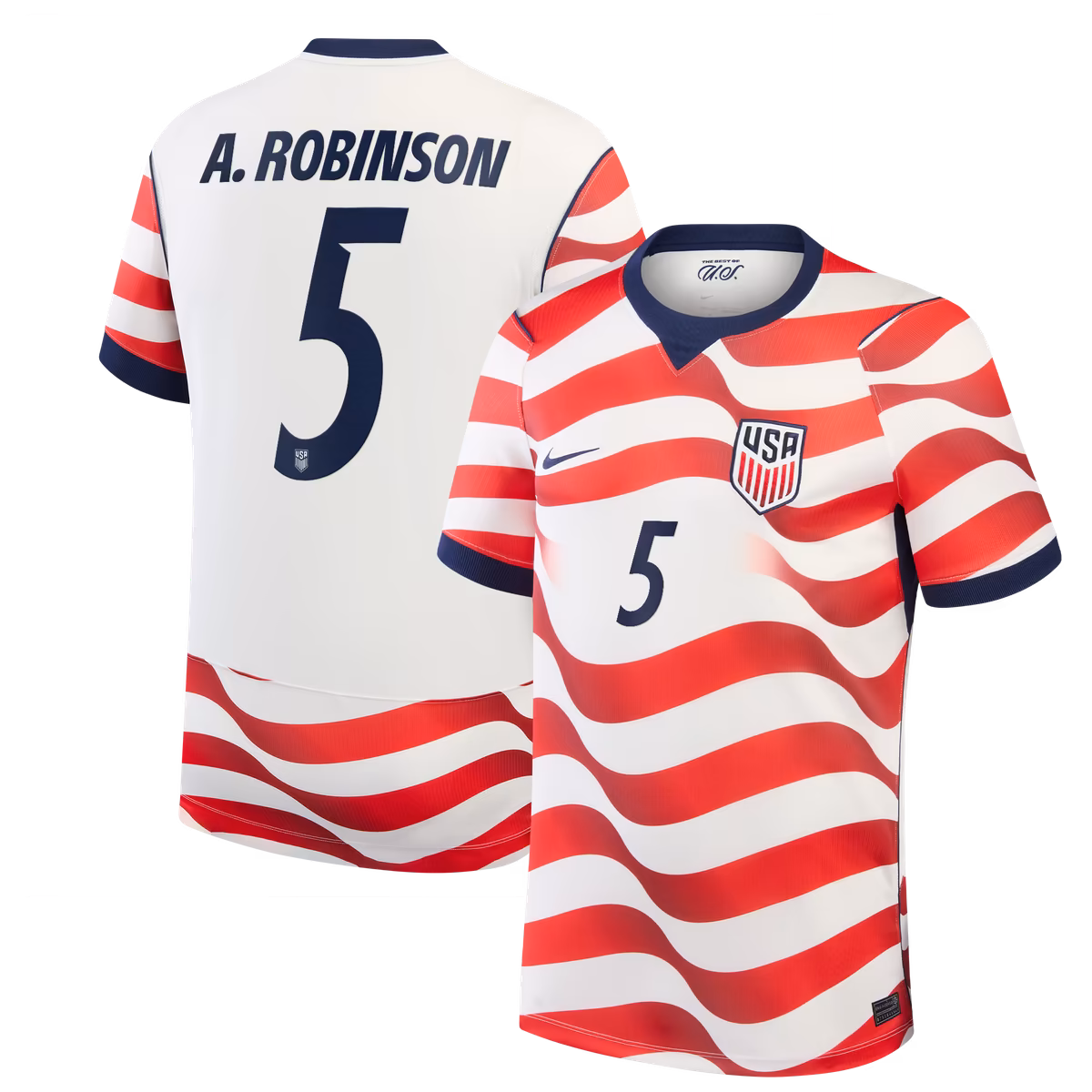 Men's Nike Antonee Robinson White USMNT 2026 Home Stadium Replica Jersey 7 Men's Nike Antonee Robinson White USMNT 2026 Home Stadium Replica Jersey