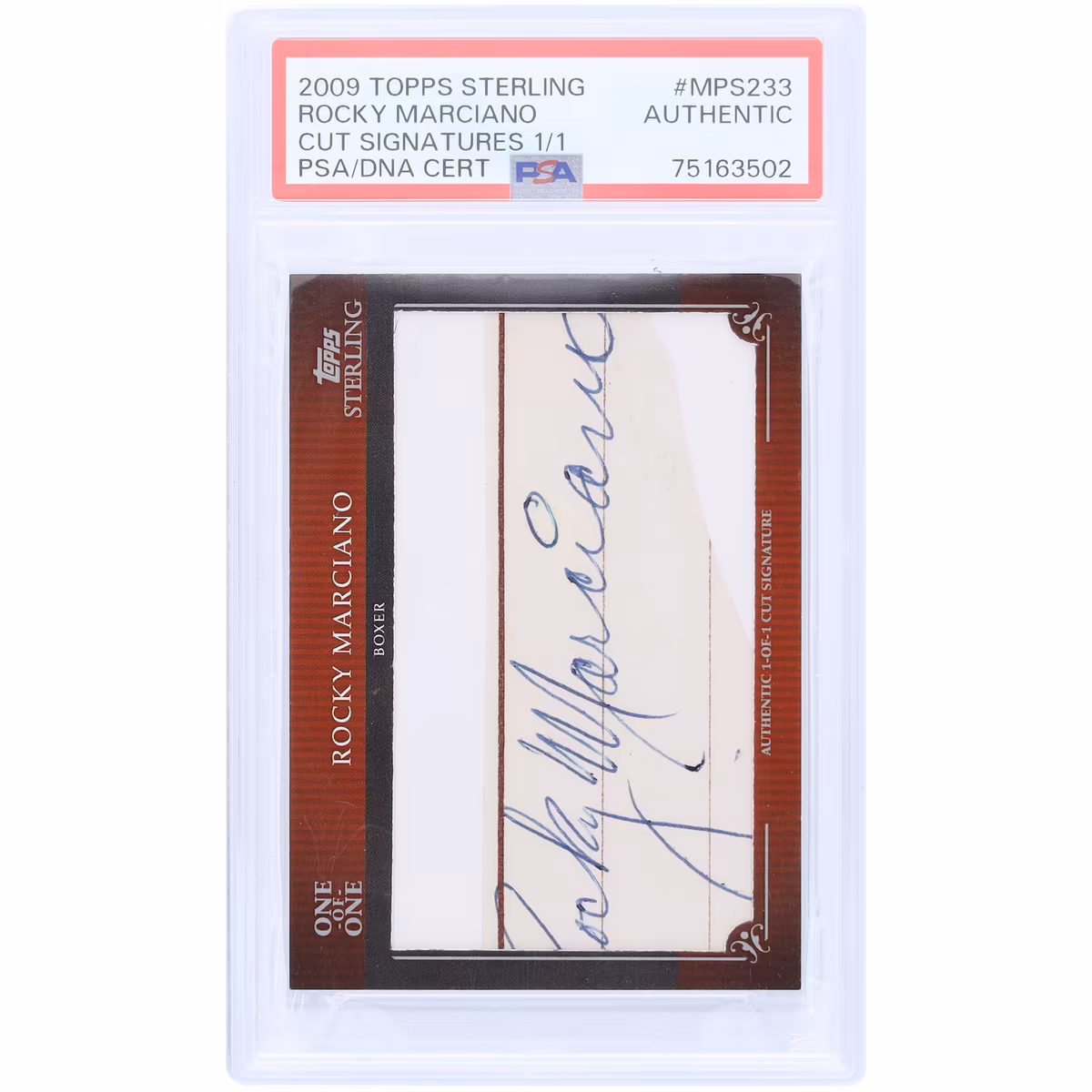 Rocky Marciano USA Boxing 2009 Topps Sterling Cut Autograph #MPS-233 #1/1 PSA Authenticated Card