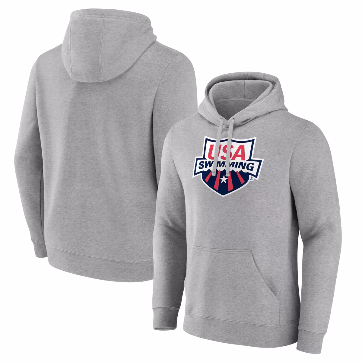 Men's Fanatics  Heather Gray USA Swimming Logo Pullover Hoodie