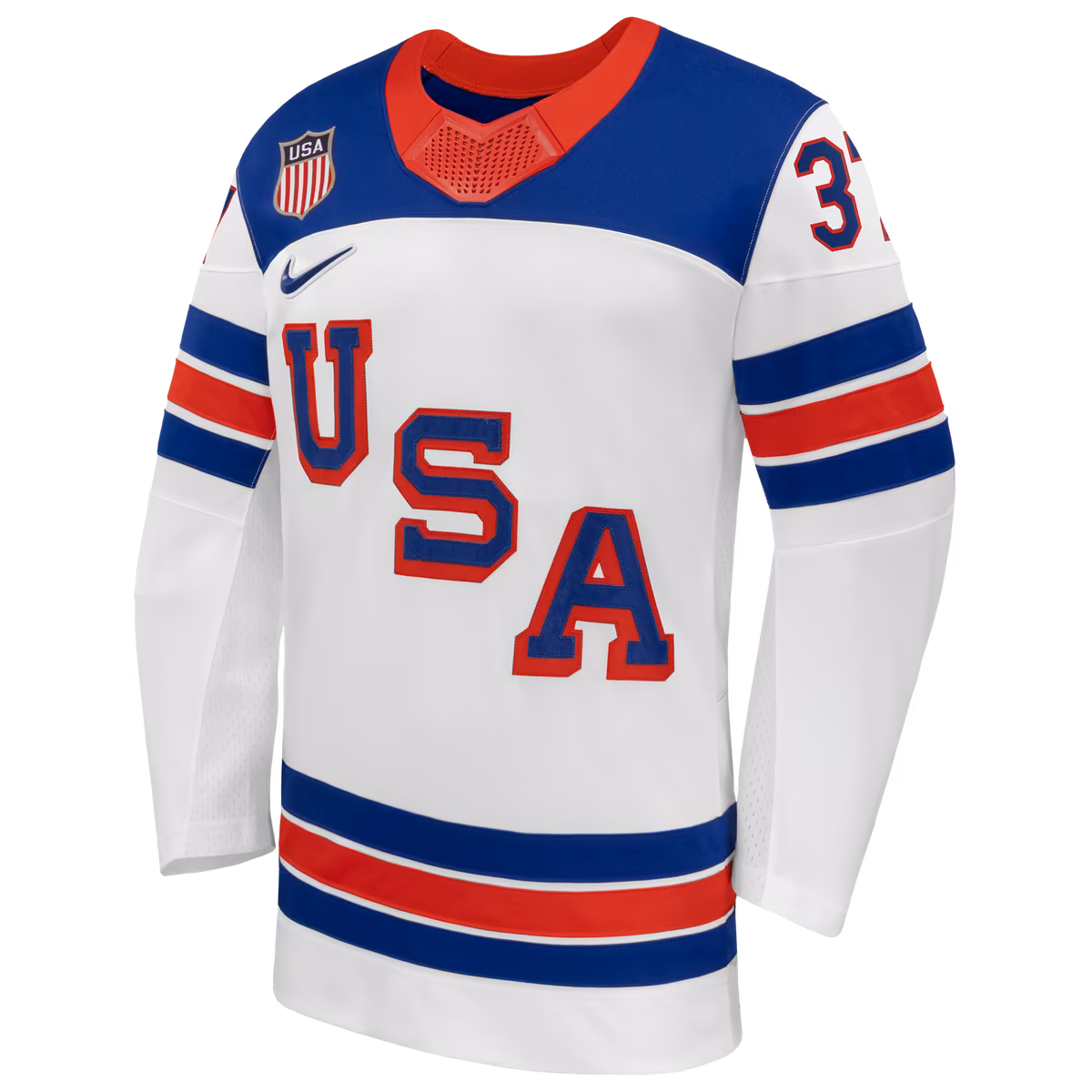 Men's Nike Connor Hellebuyck White US Hockey 2026 Away Replica Jersey 2 Men's Nike Connor Hellebuyck White US Hockey 2026 Away Replica Jersey