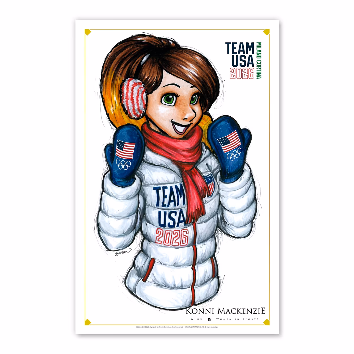 Team USA 2026 Winter Olympics 11" x 17" Women in Sports Konni Mackenzie Poster Print 1 Team USA 2026 Winter Olympics 11" x 17" Women in Sports Konni Mackenzie Poster Print