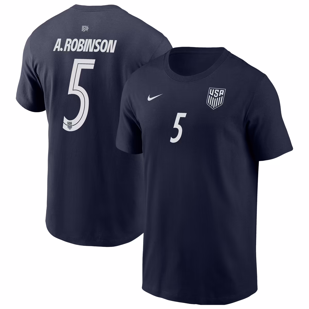 Men's Nike Antonee Robinson Navy USMNT Away Name & Number T-Shirt 1 Men's Nike Antonee Robinson Navy USMNT Away Name & Number T-Shirt