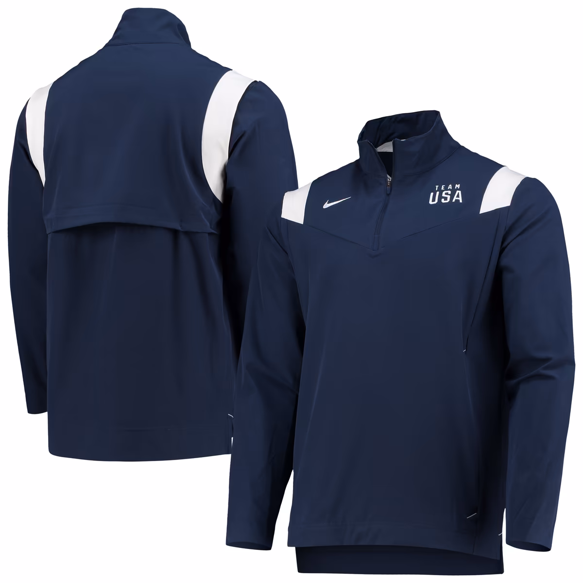 Men's Nike Navy Team USA On-Field Quarter-Zip Jacket