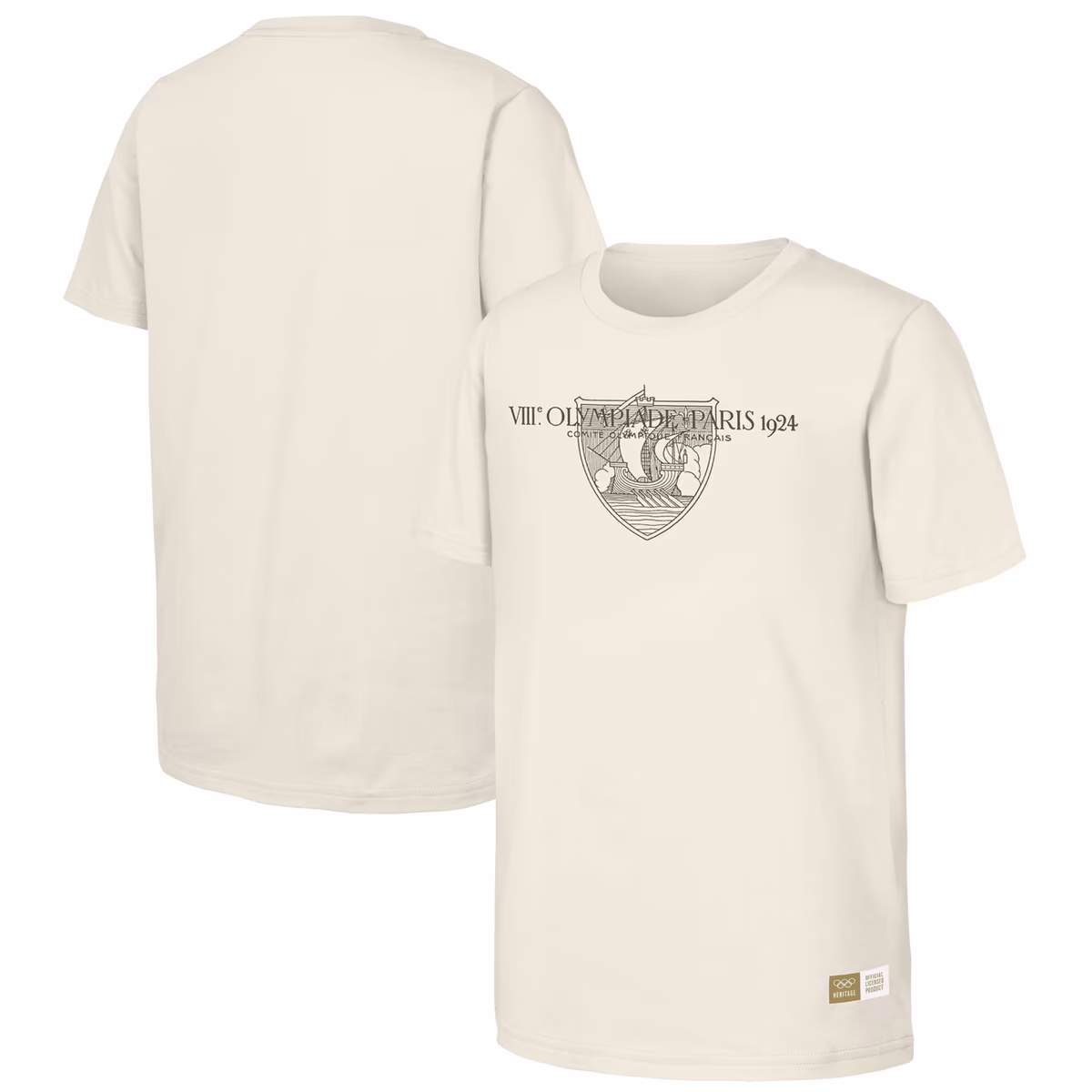 Men's Natural 1924 Paris Games Olympic Heritage T-Shirt 1 Men's Natural 1924 Paris Games Olympic Heritage T-Shirt