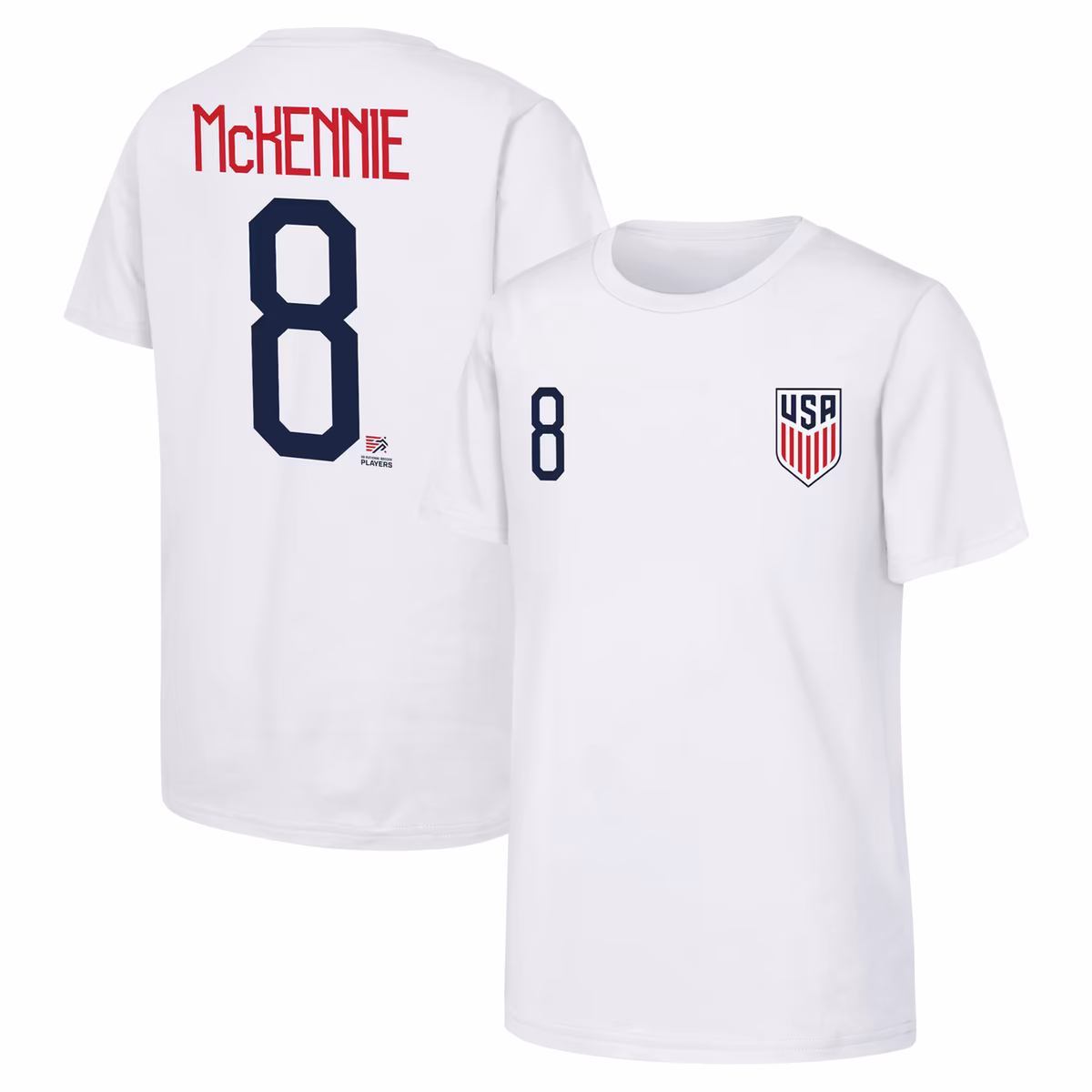 Youth Weston McKennie White USMNT Name & Number T-Shirt 6 Youth Weston McKennie White USMNT Name & Number T-Shirt