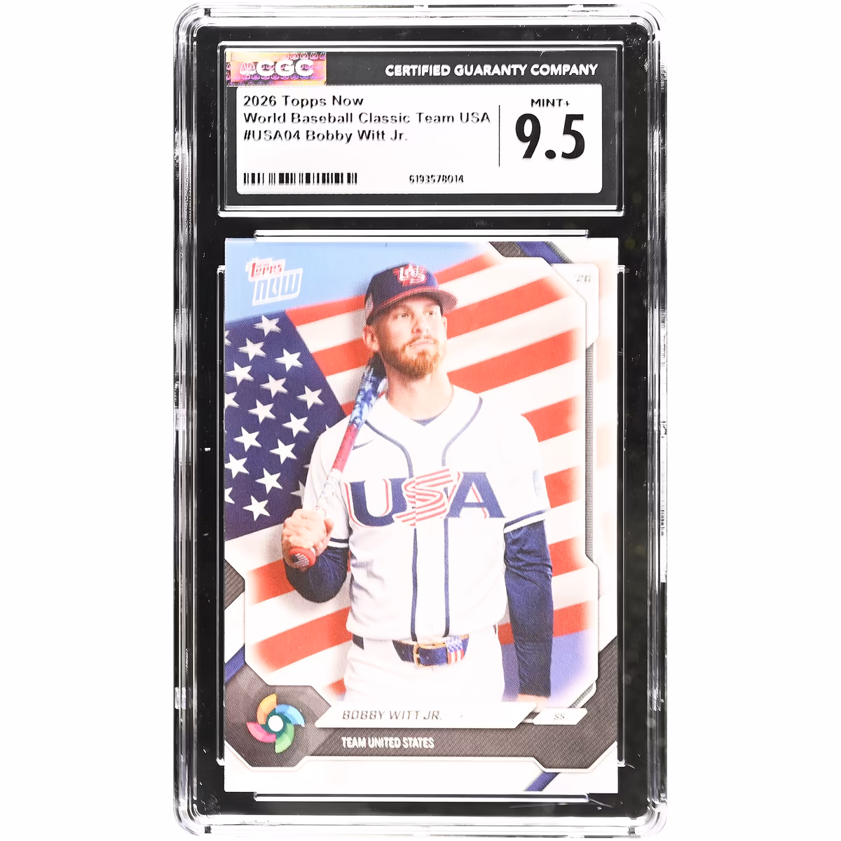 Bobby Witt Jr. USA Baseball 2026 Topps Now #USA04 CGC Authenticated 9.5 Card