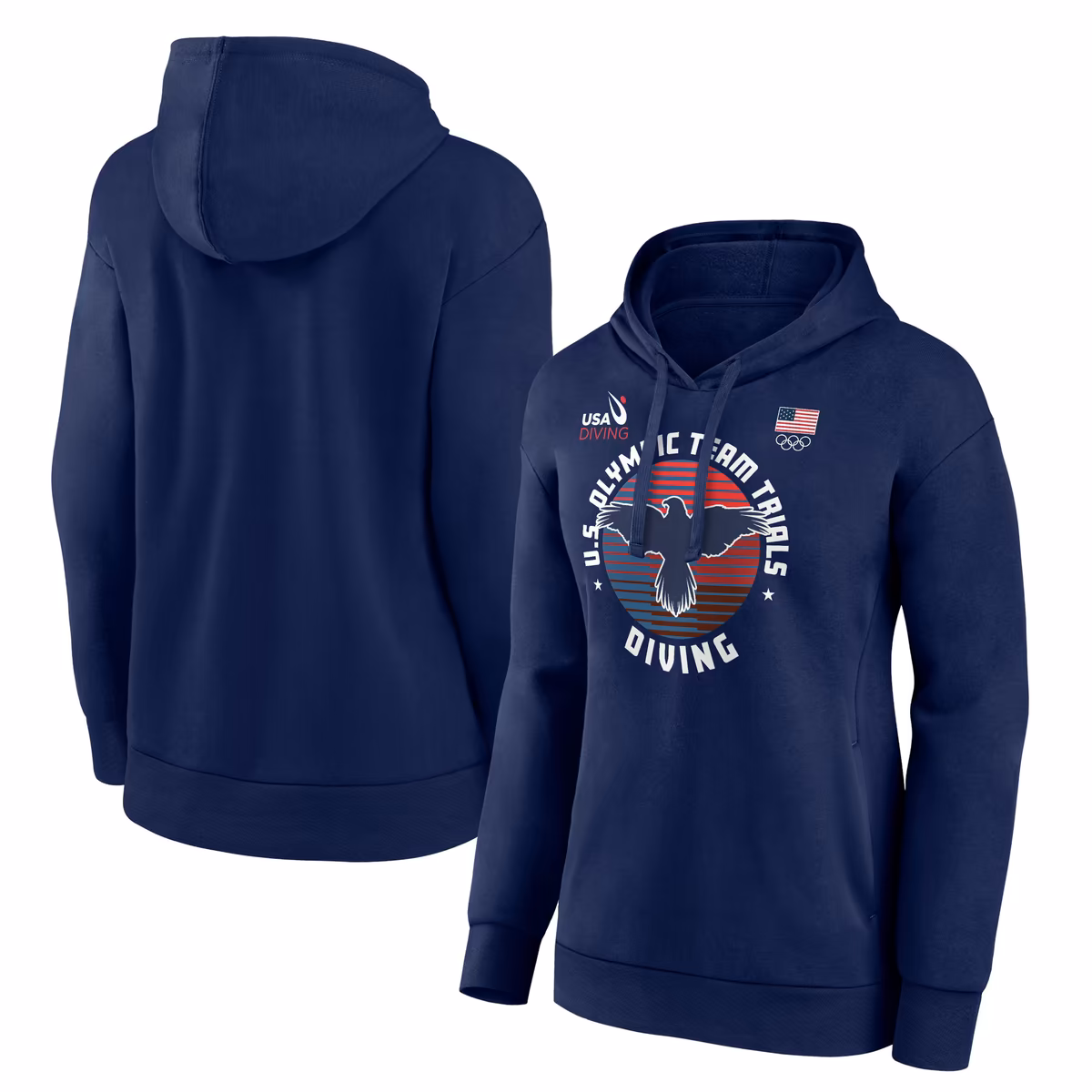 Women's Navy USA Diving 2024 U.S. Olympic Team Trials Plummet Bars Pullover Hoodie