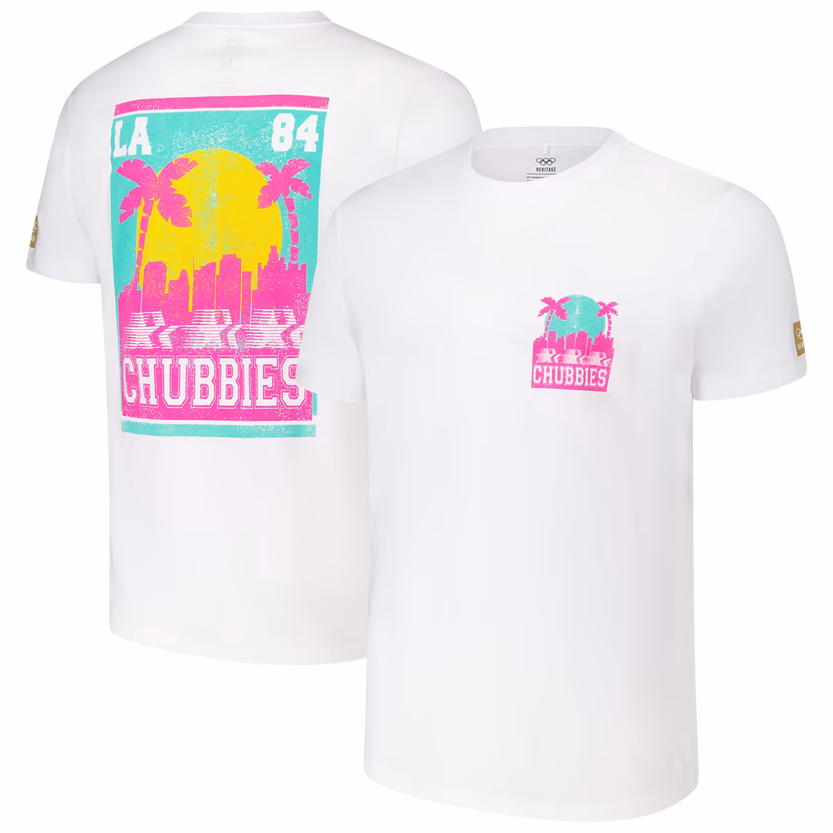 Men's Chubbies White LA28 Summer Olympics The Looking Good For 40 T-Shirt 7 Men's Chubbies White LA28 Summer Olympics The Looking Good For 40 T-Shirt