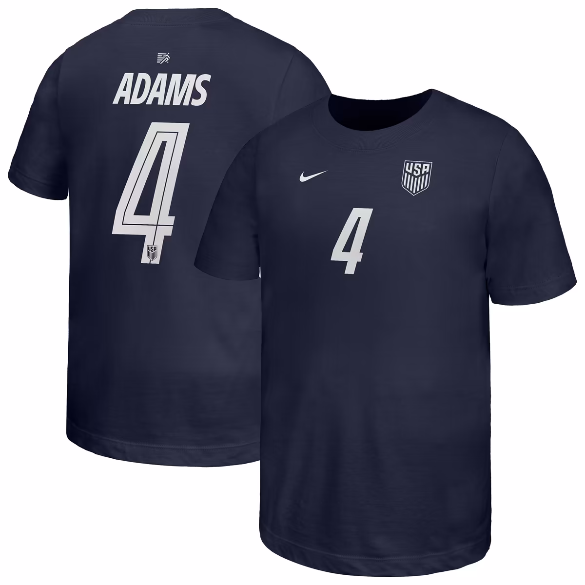 Youth Nike Tyler Adams Navy USMNT Away Name & Number T-Shirt