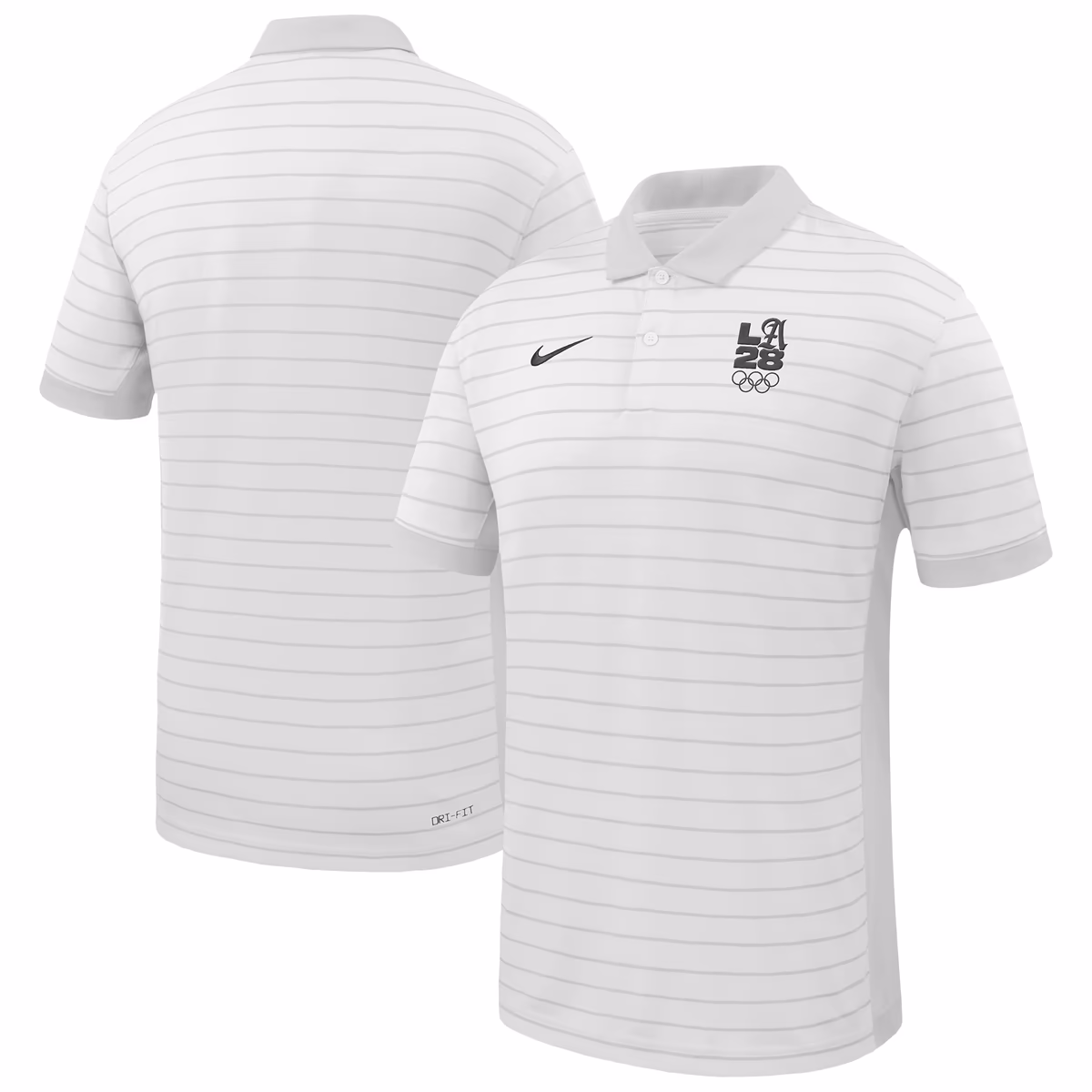 Men's Nike White LA28 Summer Olympics Performance Victory Stripe Polo 3 Men's Nike White LA28 Summer Olympics Performance Victory Stripe Polo