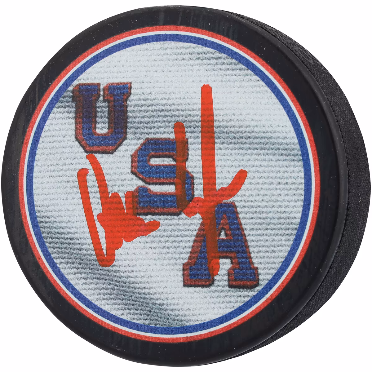Quinn Hughes Team USA Autographed 2026 Winter Olympics Hockey Puck 5 Quinn Hughes Team USA Autographed 2026 Winter Olympics Hockey Puck