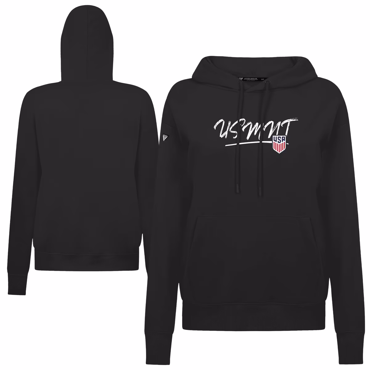 Women's Levelwear Black USMNT Adorn Express Pullover Hoodie
