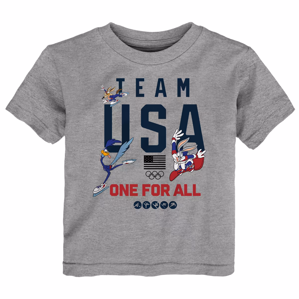 Toddler Outerstuff  Heather Gray Team USA x Looney Tunes Winter Sport Fun T-Shirt