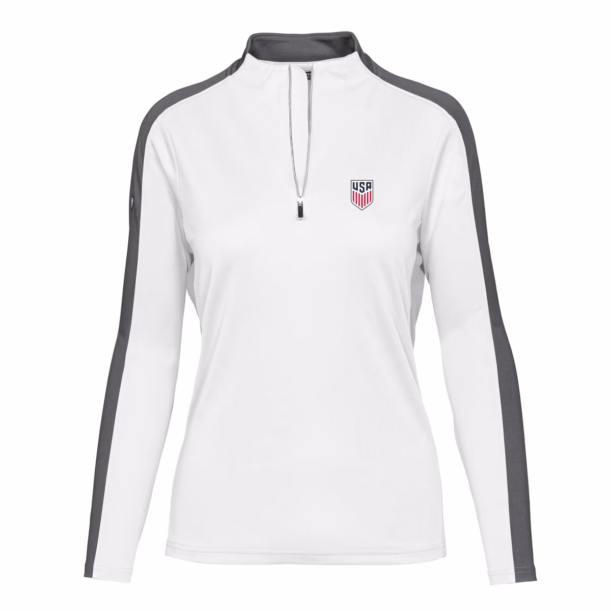 Women's Levelwear  White USMNT Quarter-Zip Pullover Top