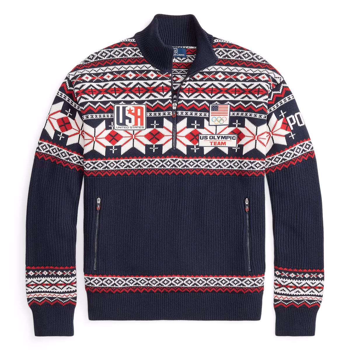 Men's Polo Ralph Lauren Team USA Wool Quarter-Zip Sweater