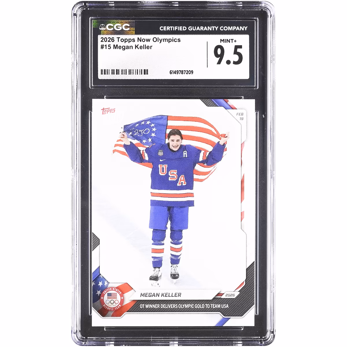 Megan Keller Team USA 2026 Topps Now Olympics OT Winner Delivers Olympic Gold to Team USA #15 CGC Authenticated 9.5 Card 5 Megan Keller Team USA 2026 Topps Now Olympics OT Winner Delivers Olympic Gold to Team USA #15 CGC Authenticated 9.5 Card