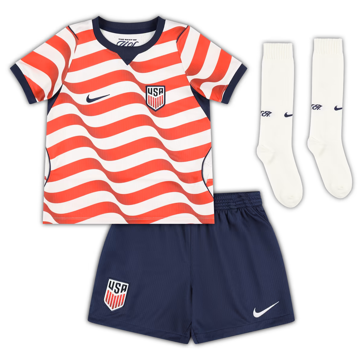 Preschool Nike Red/White USMNT 2026 Home Stadium Replica Kit Set