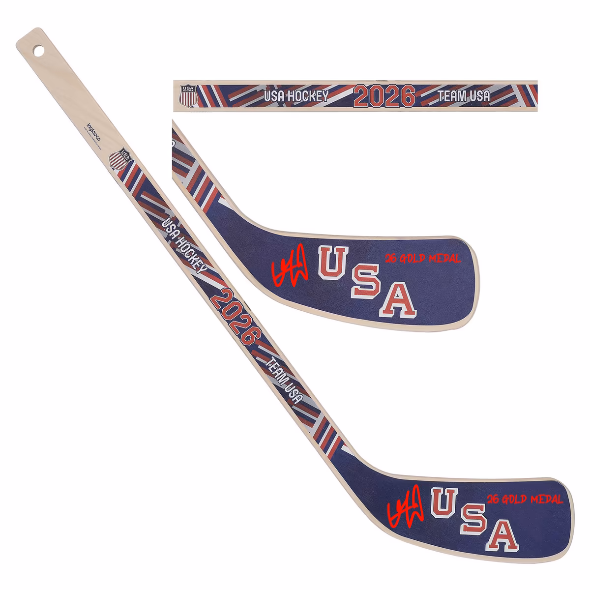 Vincent Trocheck Team USA Autographed 2026 Winter Olympics Mini Wood Stick with "26 Gold Medal" Inscription