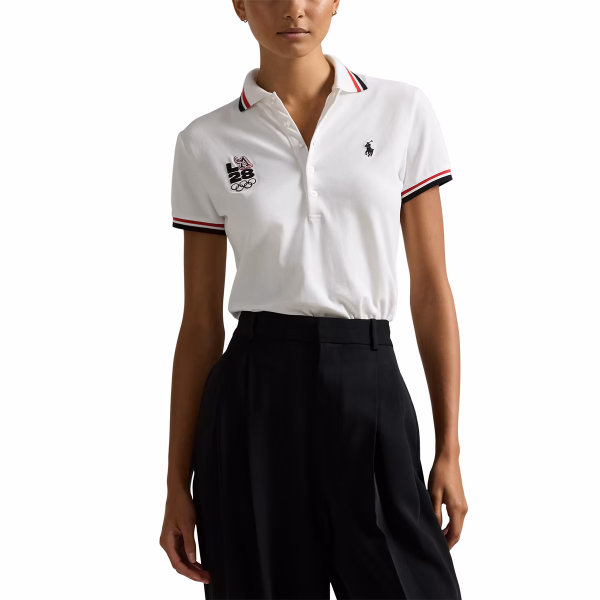 Women's Polo Ralph Lauren  White LA28 Summer Olympics Polo