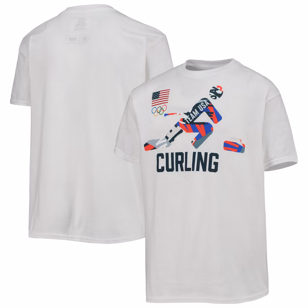 Youth White Team USA Curling Scattered Swatch T-Shirt