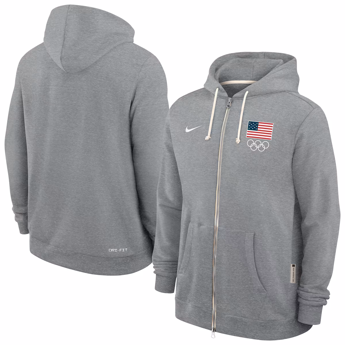 Men's Nike Heather Gray Team USA Standard Issue Dri-FIT Full-Zip Hoodie