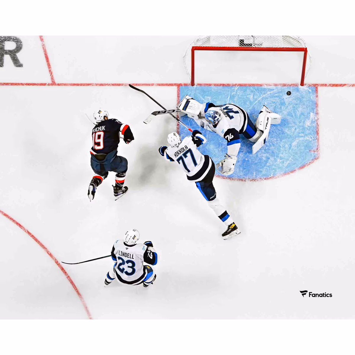 Matthew Tkachuk Team USA 4 Nations Face-Off Unsigned Scoring Goal vs. Finland Overhead Photograph 2 Matthew Tkachuk Team USA 4 Nations Face-Off Unsigned Scoring Goal vs. Finland Overhead Photograph