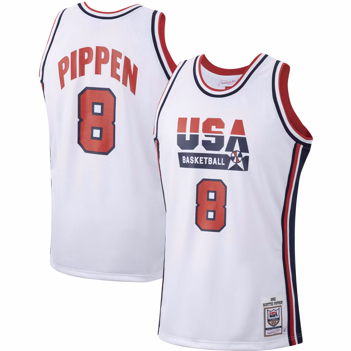 Men's Mitchell & Ness Scottie Pippen White USA Basketball 1992 Authentic Jersey