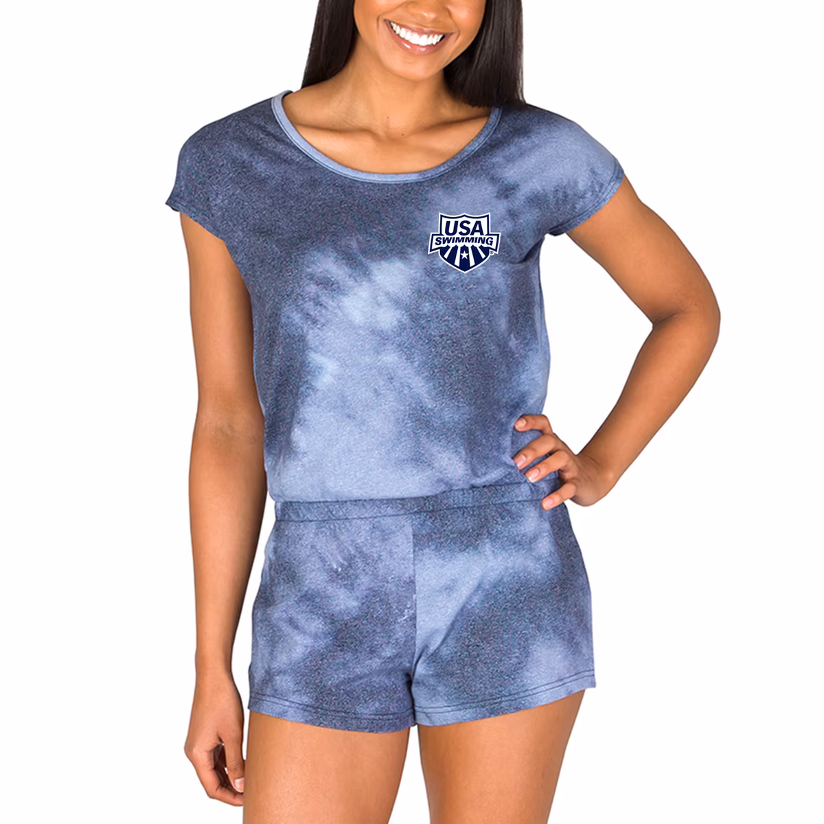 Women's Concepts Sport Navy USA Swimming Marina Romper 1 Women's Concepts Sport Navy USA Swimming Marina Romper