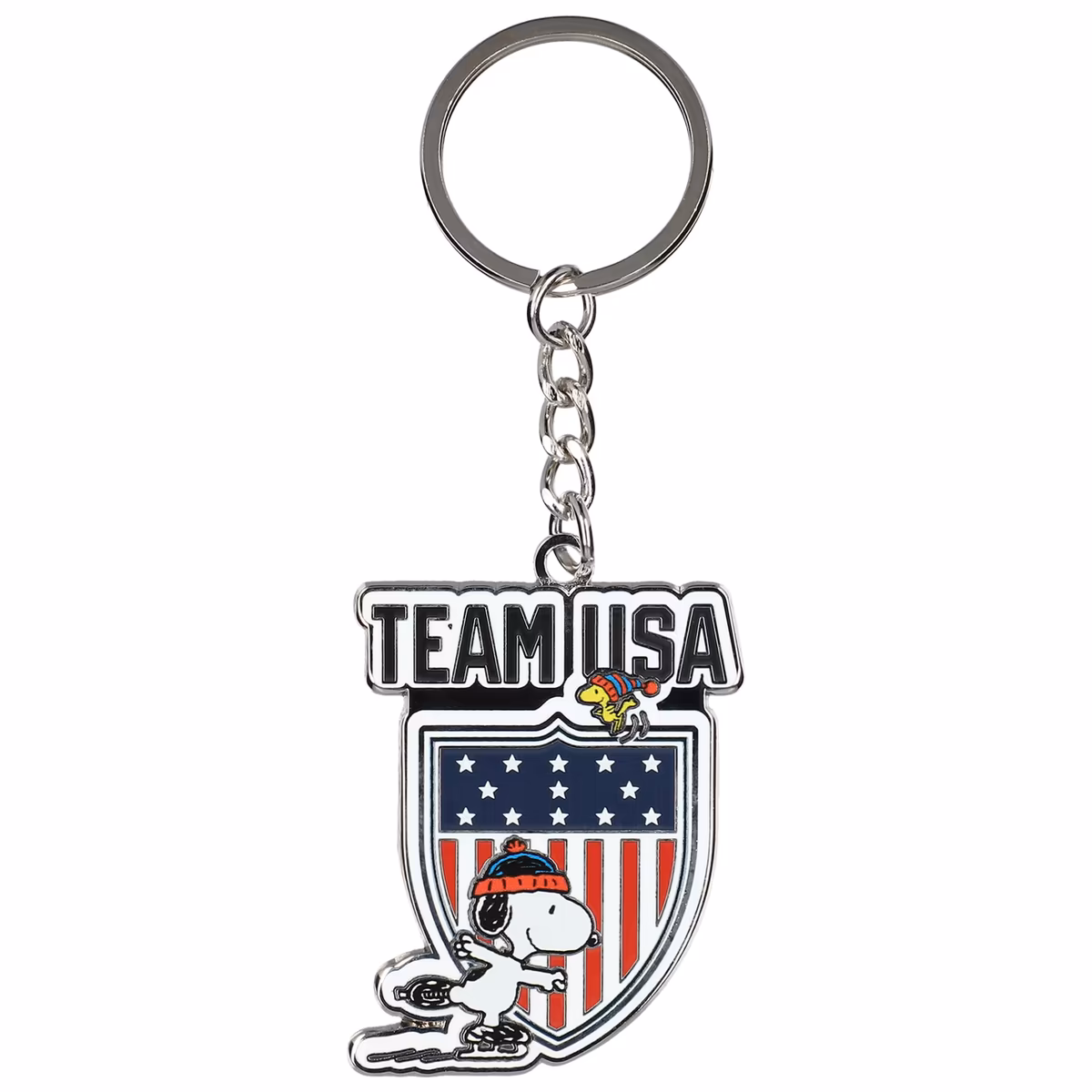 Team USA Peanuts Snoopy & Woodstock Skating Keychain