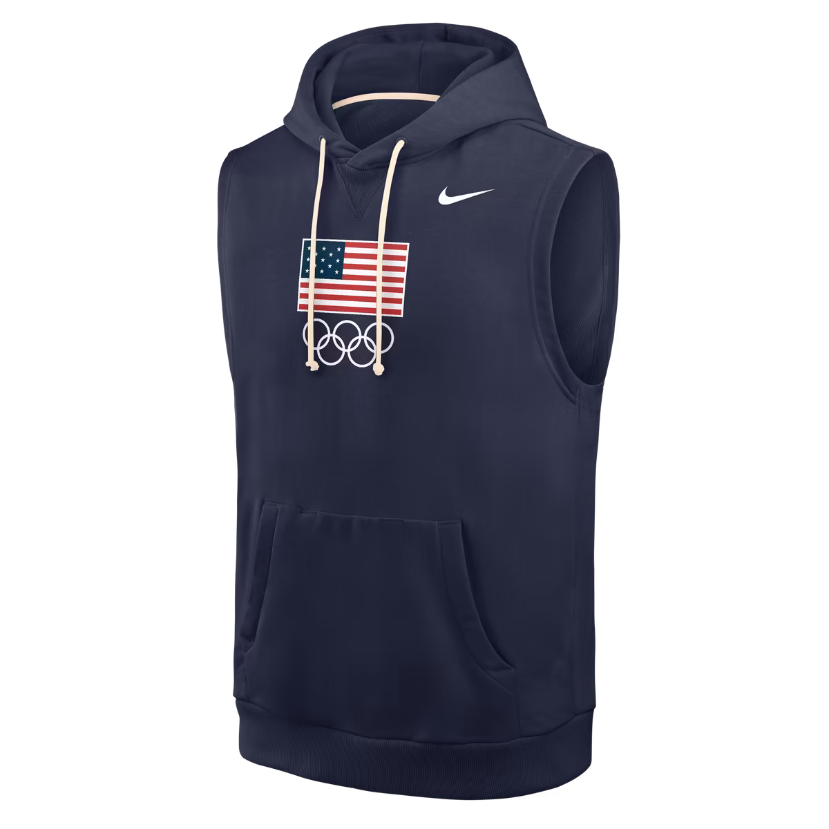 Men's Nike Navy Team USA Dri-FIT Sleeveless Hoodie