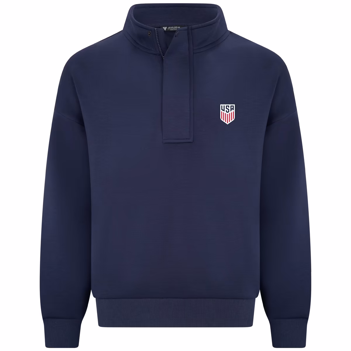 Men's Levelwear Navy USMNT Luxe Signature Stein Quarter-Zip Tri-Blend Sweatshirt with 3-D Patch 6 Men's Levelwear Navy USMNT Luxe Signature Stein Quarter-Zip Tri-Blend Sweatshirt with 3-D Patch
