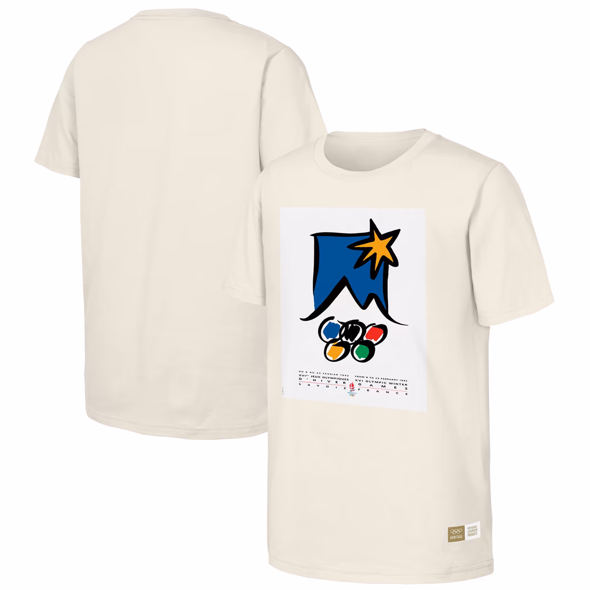 Men's Natural 1992 Albertville Games Olympic Heritage T-Shirt 1 Men's Natural 1992 Albertville Games Olympic Heritage T-Shirt