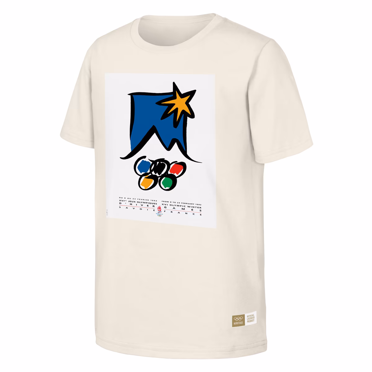 Men's Natural 1992 Albertville Games Olympic Heritage T-Shirt 2 Men's Natural 1992 Albertville Games Olympic Heritage T-Shirt
