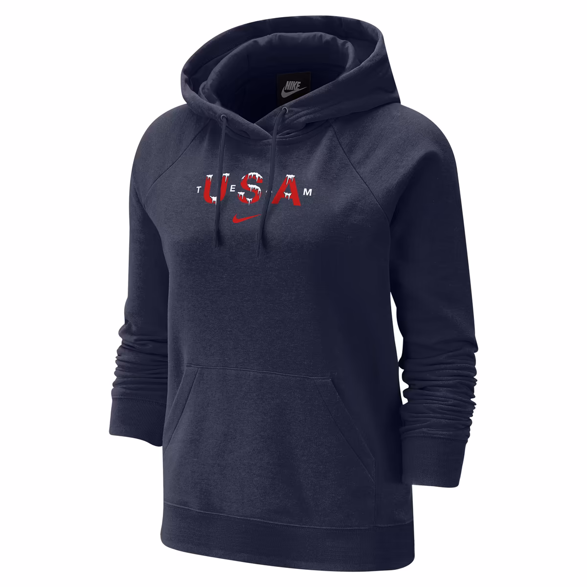 Women's Nike Navy Team USA Snow Varsity Raglan Tri-Blend Hoodie