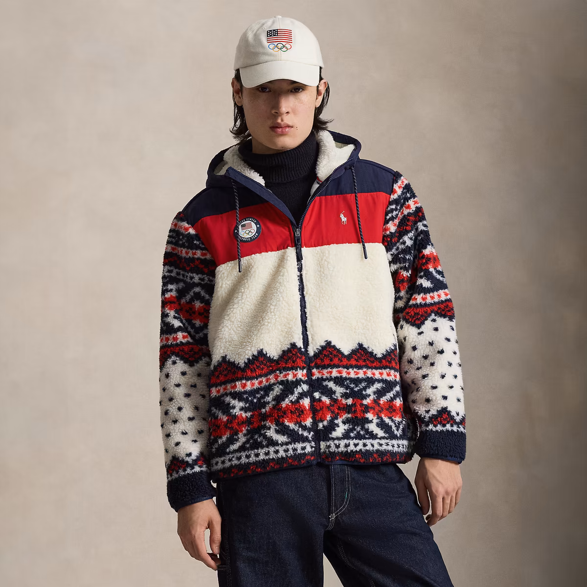 Men's Polo Ralph Lauren Team USA Hybrid Full-Zip Hoodie