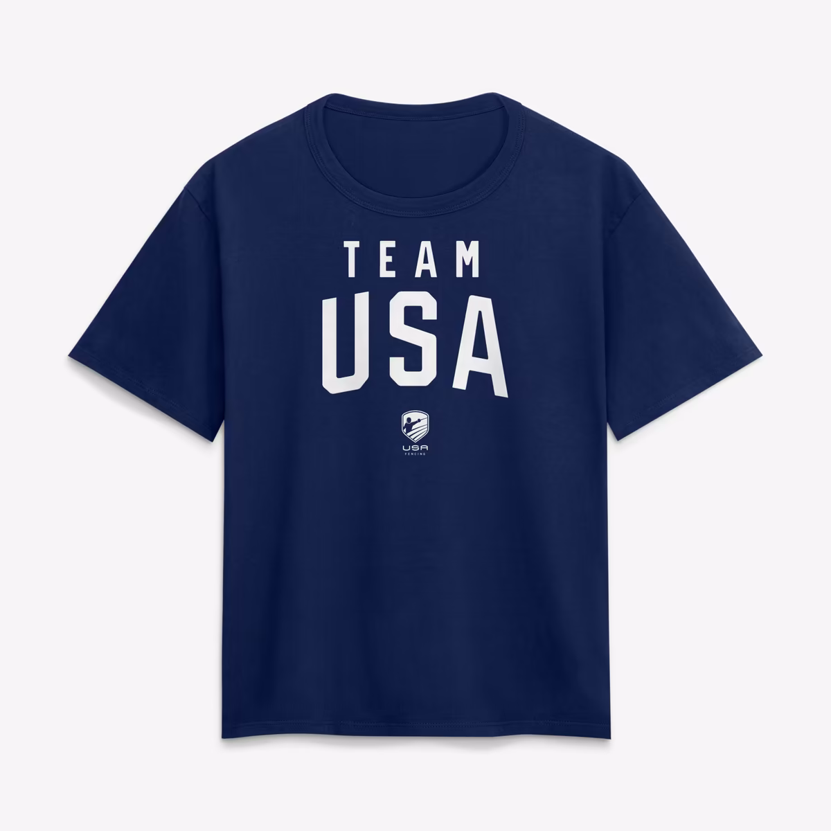 Women's Navy Team USA Summer Games Fencing T-Shirt 1 Women's Navy Team USA Summer Games Fencing T-Shirt