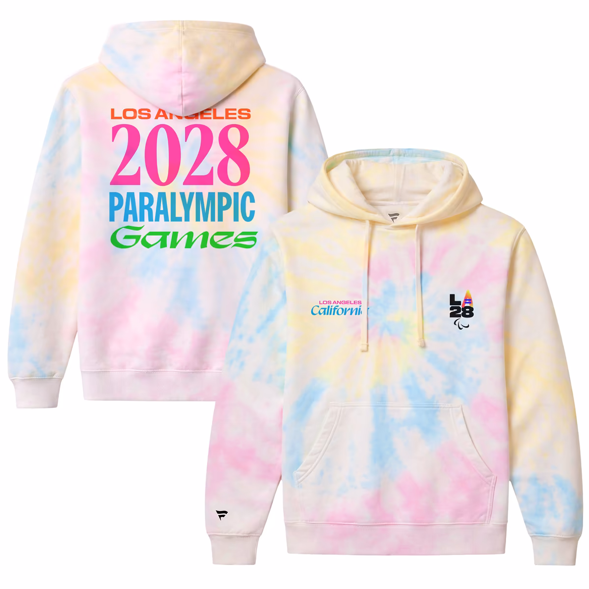 Unisex Fanatics  White LA28 Paralympics Superbloom Collection Tie Dye Hoodie