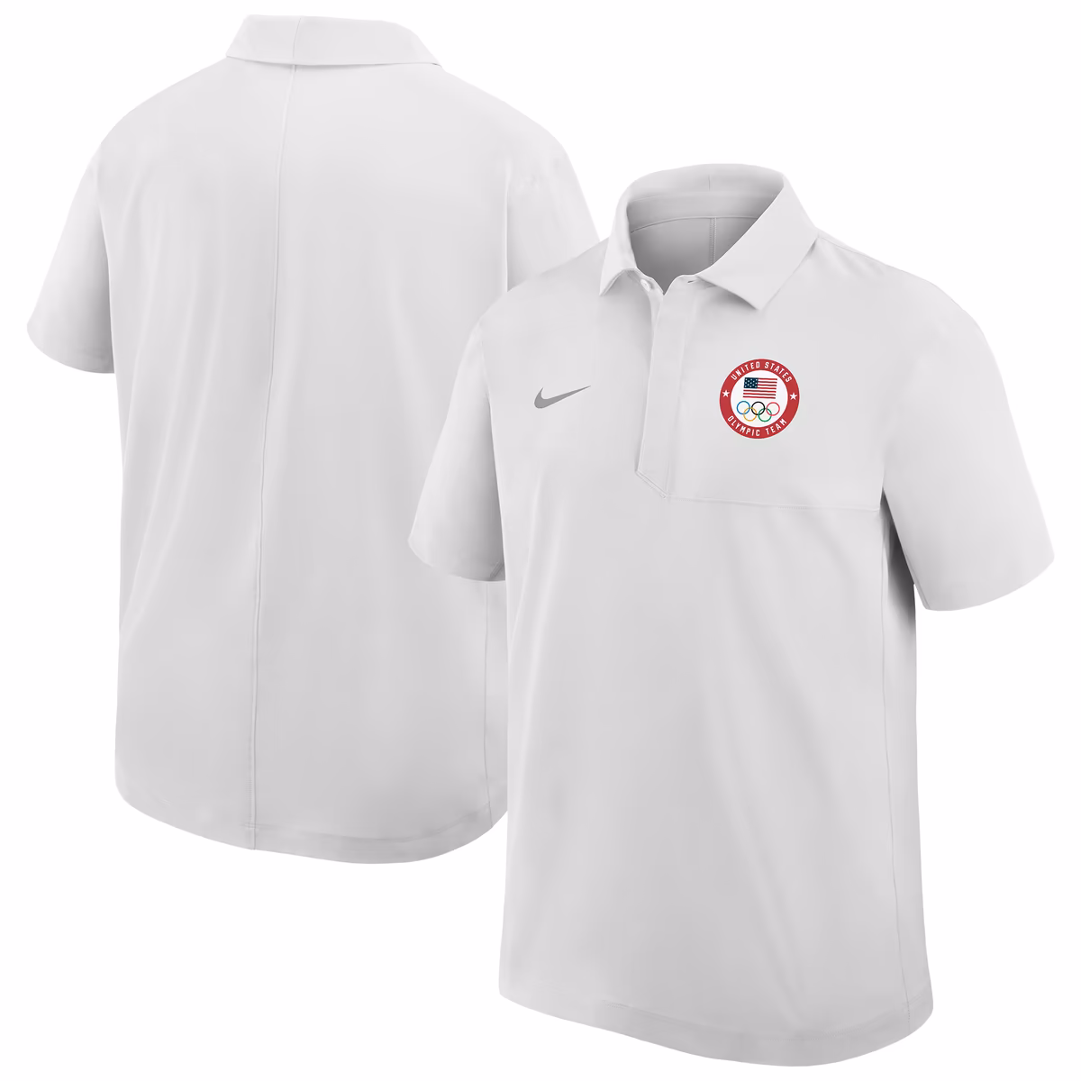 Men's Nike White Team USA Woven Polo