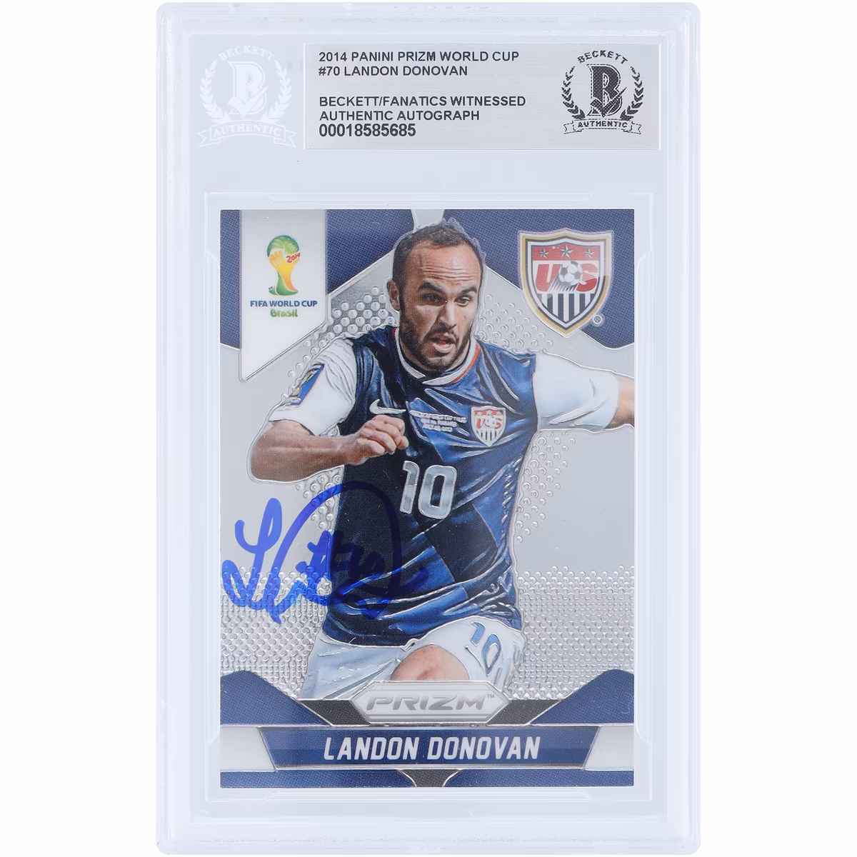 Landon Donovan USMNT Autographed 2014 Panini Prizm World Cup #70 Beckett Fanatics Witnessed Authenticated Card 4 Landon Donovan USMNT Autographed 2014 Panini Prizm World Cup #70 Beckett Fanatics Witnessed Authenticated Card