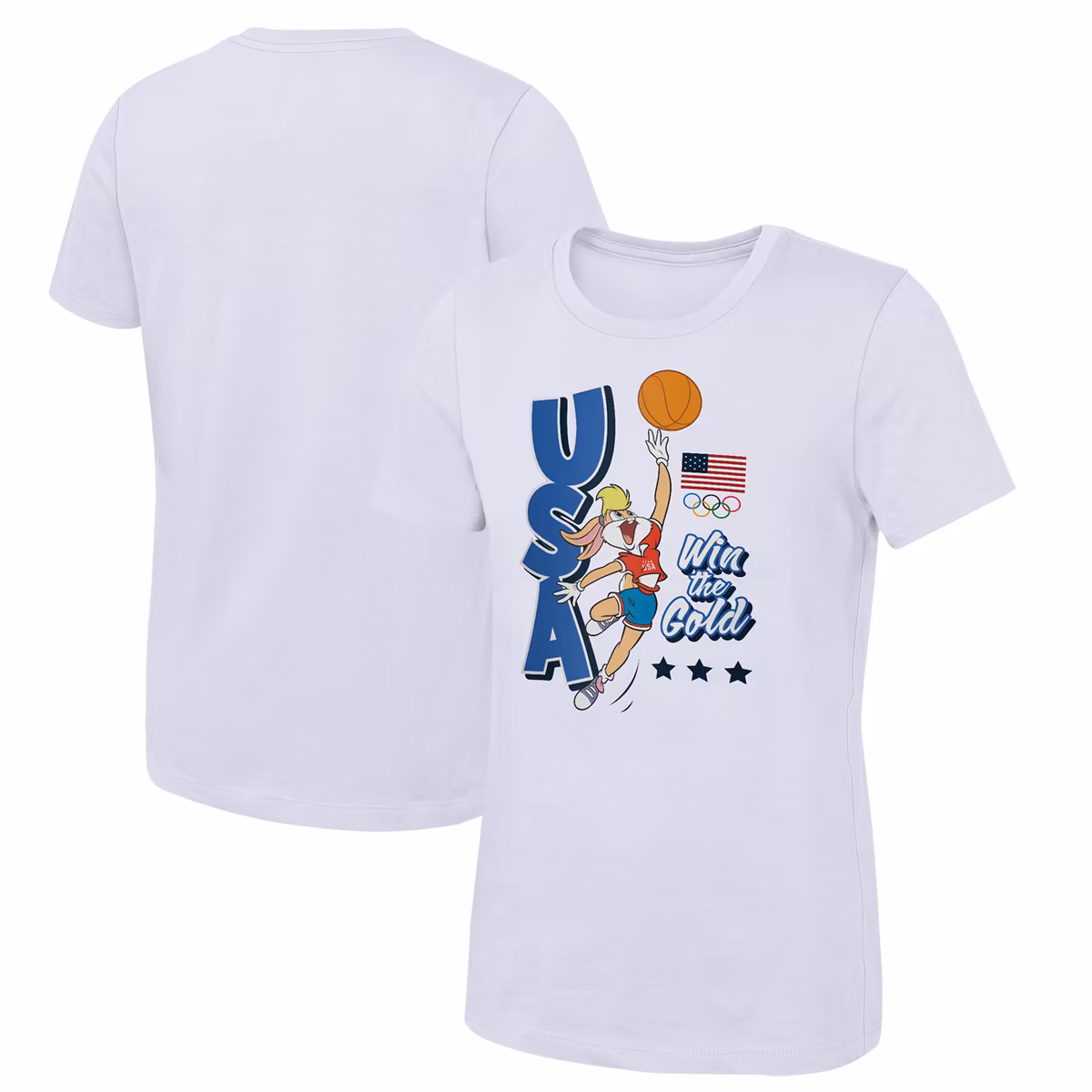 Girls Youth Lola Bunny White Team USA Looney Tunes Basketball T-Shirt 1 Girls Youth Lola Bunny White Team USA Looney Tunes Basketball T-Shirt