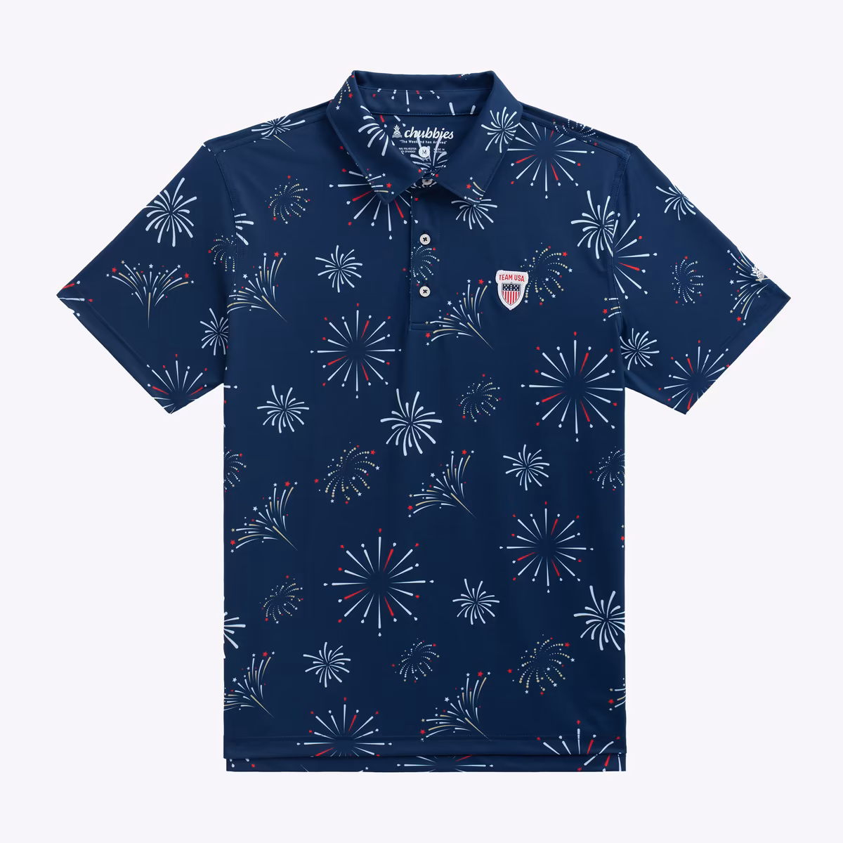 Men's Chubbies Navy Team USA The Rockets Rad Glare Performance Polo 1 Men's Chubbies Navy Team USA The Rockets Rad Glare Performance Polo